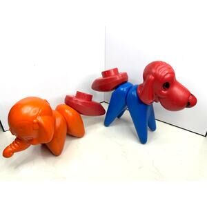Tupperware Zoo it Yourself Colored Plastic Unique Animals Imagination Vintage